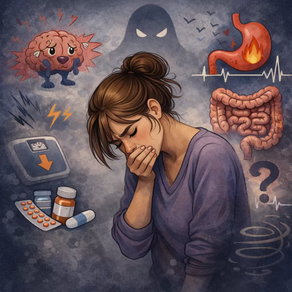 Тревога и рвота: почему невроз может приводить к тошноте и как с этим справиться